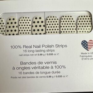 Color Street Nail Polish Strips Polka Dot-Com New in Package Black Spots